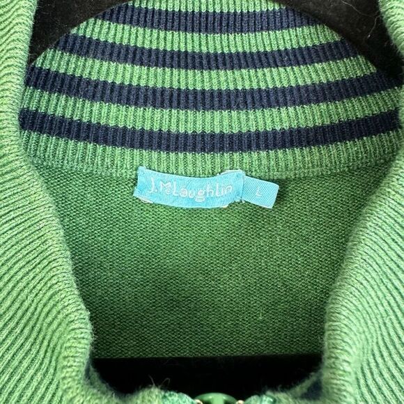 J. McLaughlin Green 1/2 Zip Sweater Mens size L Casual Preppy Pullover - Picture 6 of 7